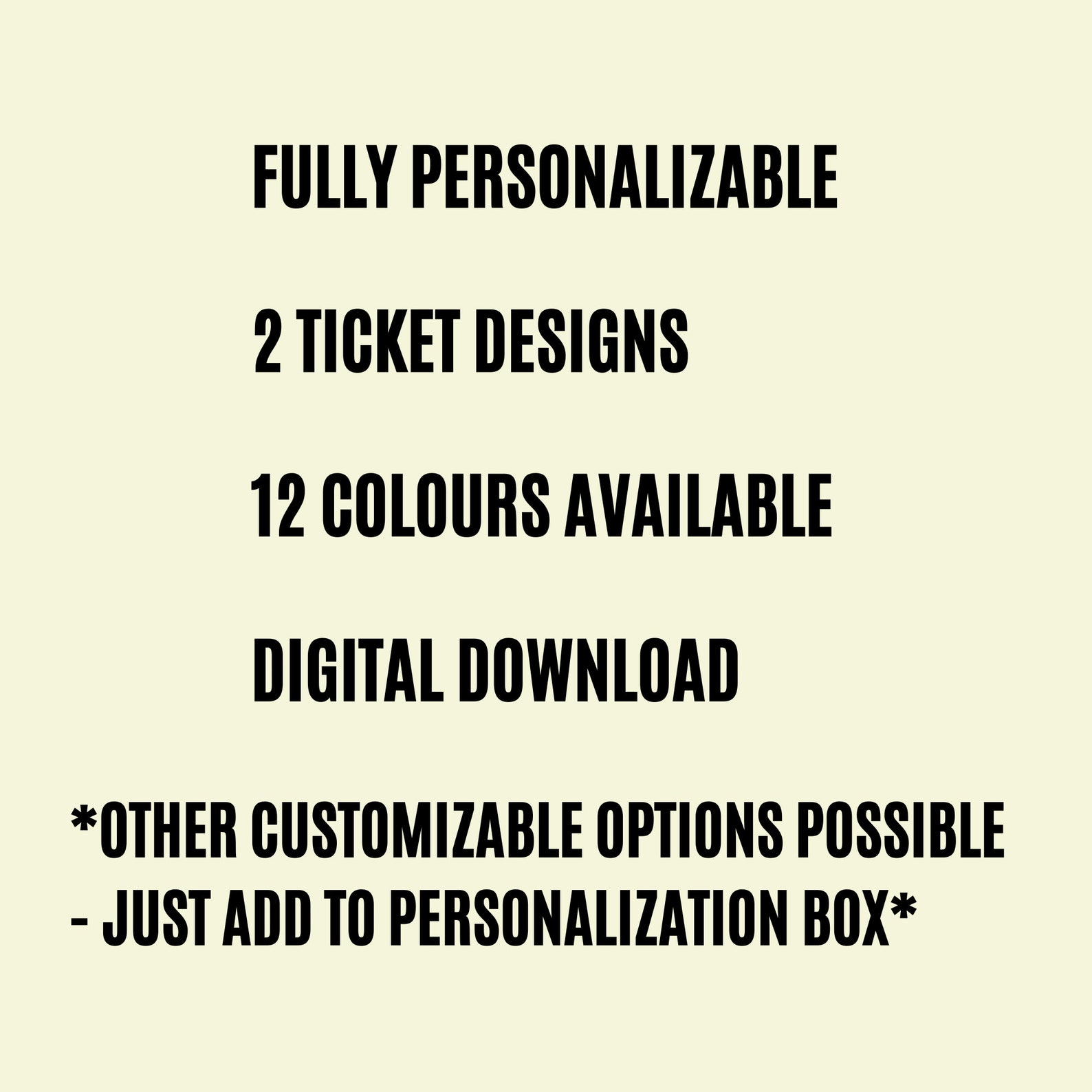 Personalised Movie Ticket Stub, Keepsake, Gift, Scrapbook, Customizable