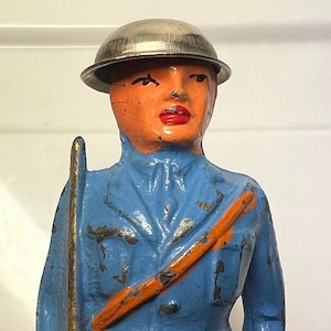 Vintage 1930s BARCLAY Manoil Dimestore Barclay Manoil Officer Soldier with Sword Slush Blue #B27