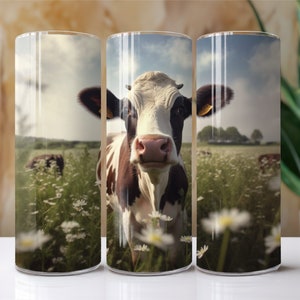 Dairy Cow 20 Oz. Skinny Tumbler Wrap Sublimation Design Digital Download PNG File