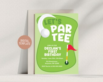 Celebrate a Hole in One Par-Tee! | Golf Party Invitation | Editable 5x7 Template | Instant Digital Download