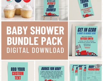 Race Car Baby Shower Bundle: Printable Templates (Digital Download)