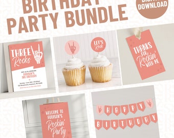 Pink Rock and Roll Birthday Party Bundle (Digital Download)