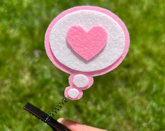 mee friend tomo life video game love bubble felt hair clip accessory
