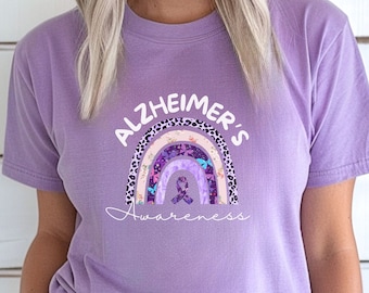 Support Alzheimer's Shirt, Alzheimer Awareness Shirt, Alzheimer Dad Mom shirt, Dementia Shirt,Alzheimer's Shirt, Purple Ribbon Alzheimer