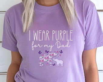 Support Alzheimer's for Shirt, Alzheimer Awareness Shirt, Alzheimer Dad Mom shirt, Dementia Shirt,Alzheimer's Shirt, Purple Ribbon Alzheimer