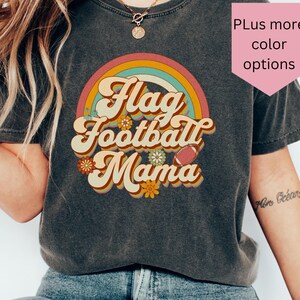 Flag Football Mama t-shirt, Mom Flag Football Shirt, Retro Groovy Flag Football Top, Groovy gift for Mom,  Flag football Mama gift