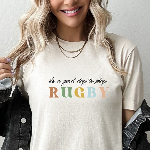 Rugby t-shirt, Love Rugby Shirt, Good day to play Rugby, Retro rugby tee, Mom gift, Rugby Womens Tee, Retro shirt, Coach Gift, Xmas top