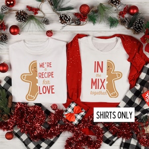 Couples Christmas Shirts, Couple Christmas Pajamas, Couple Sweaters, Gingerbread Matching Christmas TShirts, Funny Ugly Sweater Party Tees
