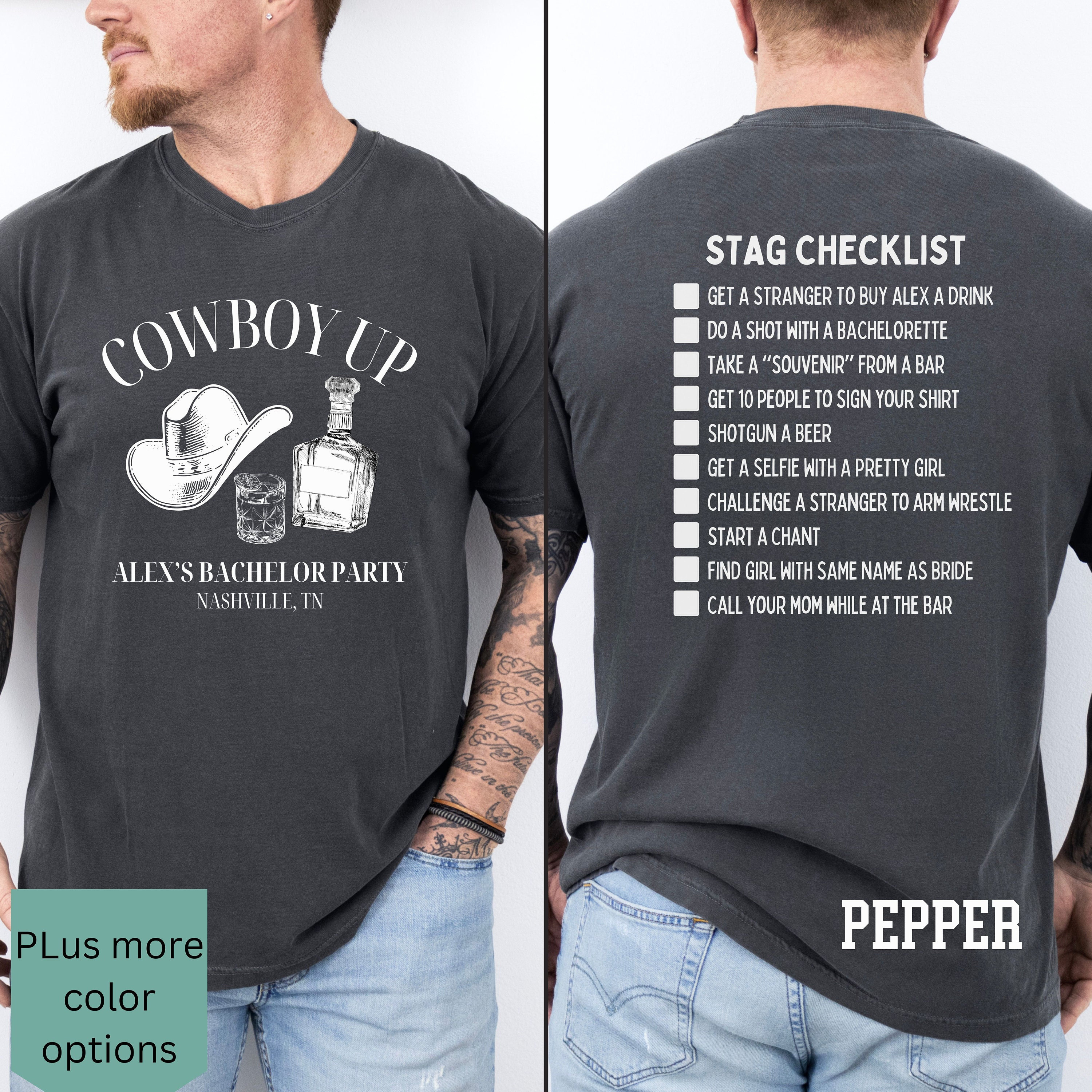 Custom Nashville bachelor party groomsmen shirts