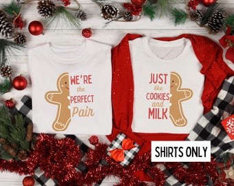 Couples Christmas Shirt, Couple Christmas Pajama, Gingerbread Matching Christmas TShirts, Couple Sweaters,Funny Ugly Sweater Party Tees