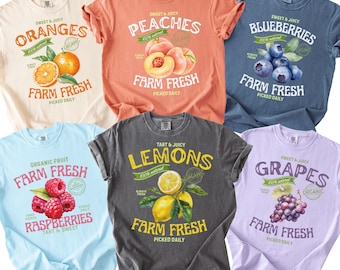 Vintage Fruit Comfort Colors Shirt, Funny Halloween Farm Fresh t-Shirt, Group Fruit vacation tee, Fresh to Market t-shirt, Coworker Group