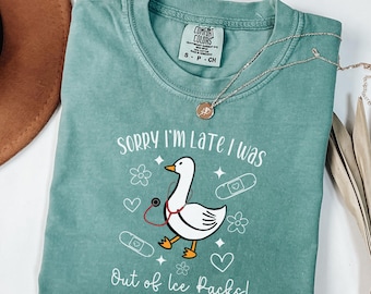 Silly Goose School Nurse Shirt, Sorry I'm Late School Nurse Goose Shirt, Funny Goose School Nurse t-shirt, School Nurse Comfort Colors