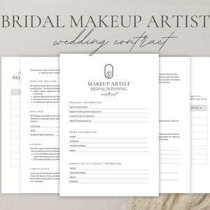 Makeup Artist Contract, Bridal Makeup Contract, Makeup Contract, Makeup Artist Contract Template, Makeup Contract Agreement, Makeup Form