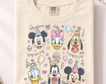 Mickey en vrienden verjaardagsfeestje png, Disney sensationele zes sublimatie, Minnie Donald Goofy Pluto clipart, kinderverjaardag ontwerp