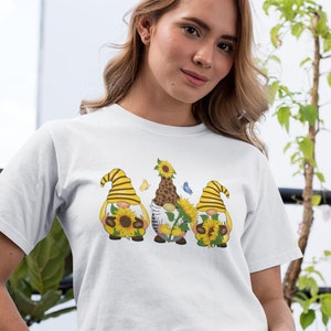 Sunflower Gnome Shirt, Gnome Shirt, Bee Gnome Shirt, Gnome Peace Sign Shirt, Funny Gnome Shirt, Spring Gnome Tee, Cute Bee Gnome Shirt