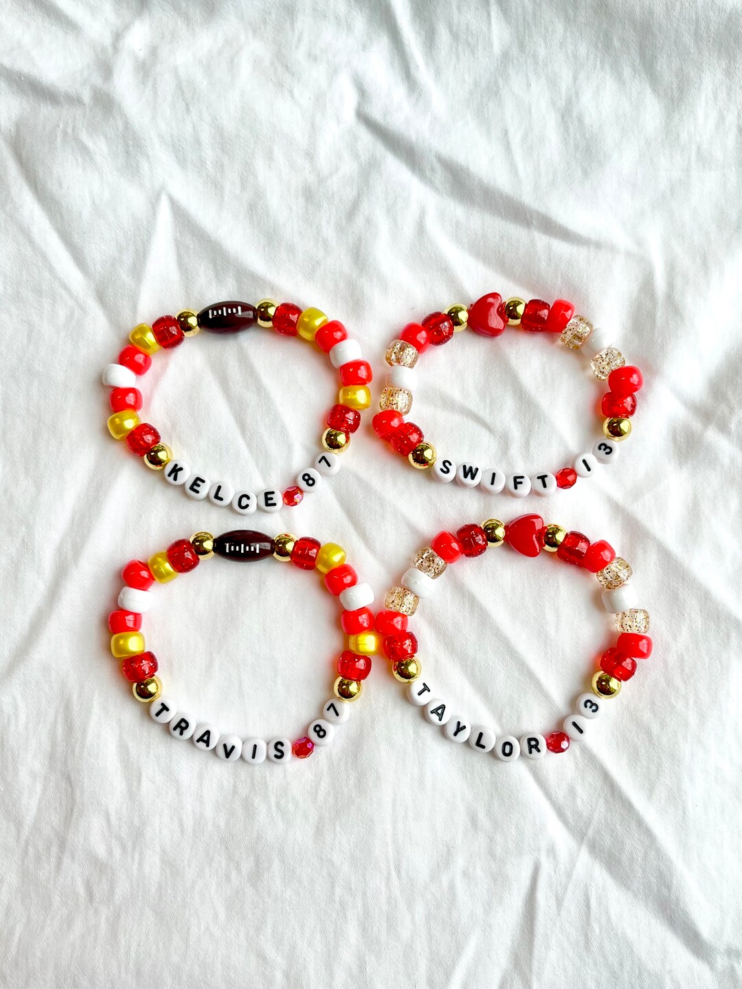 Taylor Swift Travis Kelce Super Bowl Friendship Bracelets 13/87 Kansas  City Chiefs Eras Tour Swiftie NFL Football Friendship Bracelets