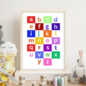 Colorful Alphabet Poster | ABC Wall Art Printable | Classroom & Nursery Decor | Digital Download