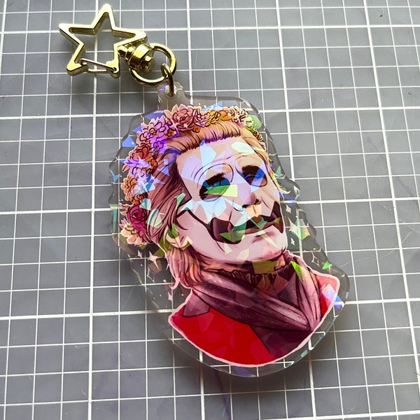 Flower Crown Papa - Holographic Acrylic Charm