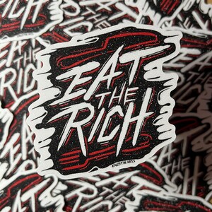 Eat the Rich glitter frosted sticker