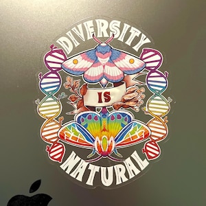 La diversidad es natural - Adhesivo transparente - 4 pulgadas
