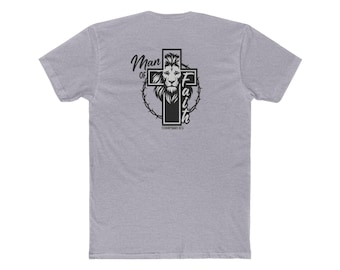 Camiseta Homem de Fé: Estampa de Leão e Cruz, Presente Religioso