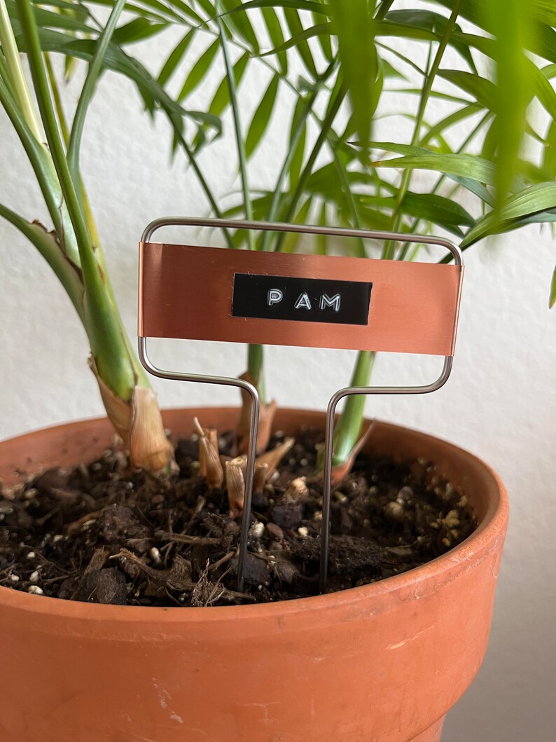 Custom Metal Plant Tag Plant Name Tag Copper Plant Stake Etsy