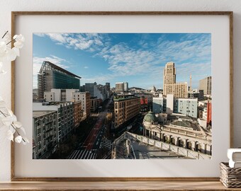 Impresión de paisaje urbano de San Francisco, fotografía desde la azotea de Market Street