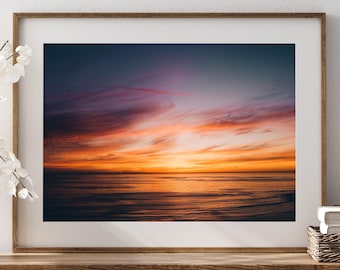 Impresión de atardecer en Newport Beach, fotografía costera para pared