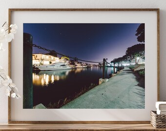 Fotografía de los canales de Newport Beach, arte mural del condado de Orange