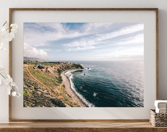 Impresión costera de Palos Verdes Estates, vista al océano del sur de California