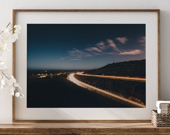 Palos Verdes Estates Night Coastal Photography Print, Long Exposure