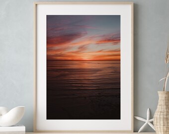 Palos Verdes Estates Sunset Beach Wall Art Print, Ocean Photography, Coastal Living Room Decor