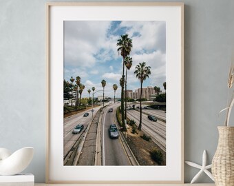 Arte mural del centro de Los Ángeles, impresión de paisaje urbano, sur de California, decoración de paredes, fotografía profesional