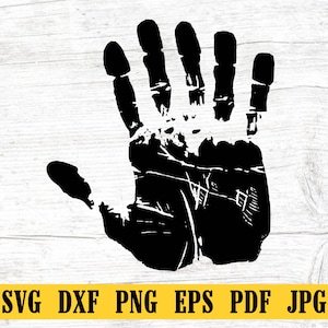 Six Fingered ,Handprint Svg, Hand Svg Vector Cut file for Cricut, Silhouette, Pdf Png Eps Dxf, Decal, Sticker, Vinyl, Pin