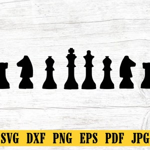 Chess Pieces Black Club Logo Sign Decal Board Game Check Mate Player  Competition FIDE Master .SVG .PNG Clipart Vector Cricut Cut Cutting