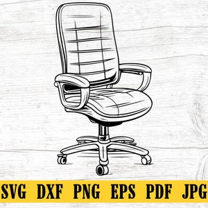 Office Chair Silhouette, Office Chair Svg, Office Chair png, Office Chair Cut File, Office Chair Clipart, Arm chair silhouette, DXF EPS pdf