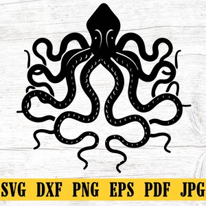 Octopus SVG, Squid SVG, Kraken SVG, Octopus Clipart, Octopus Files For Cricut, Octopus Cut Files For Silhouette, Dxf, Png, Eps, Vector
