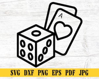 Poker Cards and Dice, Playing Cards Svg ,Poker Cards svg ,Aces svg,Casino dxf, Gambling Svg, Lucky Svg, Gambler Svg, Dxf, Png, Cut File