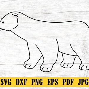 Polar Bear SVG, Polar Bear Cut File, Polar Bear DXF, Polar Bear PNG, Polar Bear Clipart, Polar Bear Silhouette, Polar Bear Cricut File