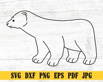 Polar Bear SVG, Polar Bear Cut File, Polar Bear DXF, Polar Bear PNG, Polar Bear Clipart, Polar Bear Silhouette, Polar Bear Cricut File