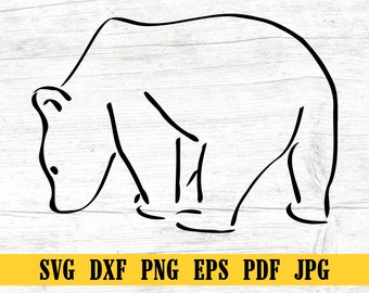 Polar Bear SVG, Polar Bear Cut File, Polar Bear DXF, Polar Bear PNG, Polar Bear Clipart, Polar Bear Silhouette, Polar Bear Cricut File