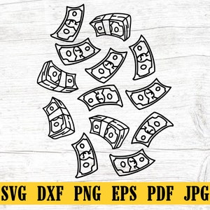 Raining Money SVG, Falling Money SVG, Banknotes SVG, Money Clipart, Money Files For Cricut, Money Cut Files For Silhouette