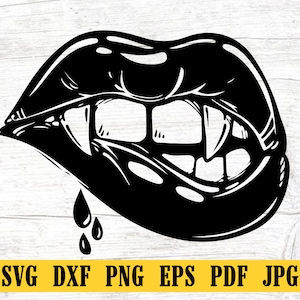 Vampire Fangs SVG, Vampire Teeth PNG, Vampire Mouth Clipart, Vampire Fangs Cut File, Vampire Teeth Cricut Silhouette Cut File, Print At Home