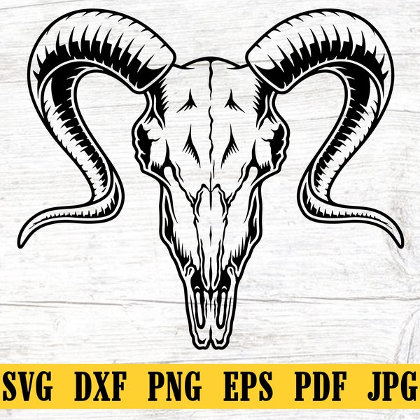 Ram Skull SVG file, Ram Skull cut file, Animal Skull svg file, Animal Skull cut file, Bighorn Sheep svg file, Boho Skull, bohemian