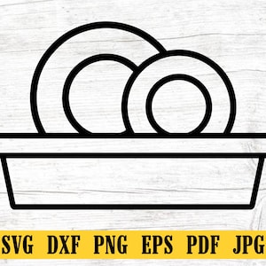 Plates in a Tray, Wash dishes, Maid Dishes , Dirty Cleaner, Wash Sink ,Rinse Washing ,Dishwasher, Housekeeper SVG, Cleaning Service, Clean