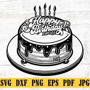 Bday Cake svg, Birthday cake svg, birthday svg, party SVG (svg, dxf, eps, png) Cut File for Cricut, Silhouette, Commercial Use