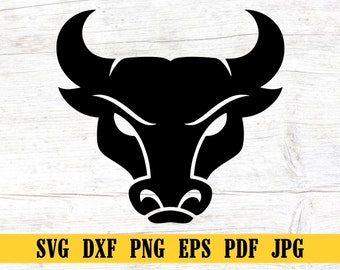 Animal SVG, Bull Head SVG, Bull Slihouette, Bull Clip Art, Bull Head Cut File, Bull Head Cricut File