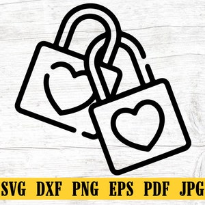 May include: Two black outline padlocks with heart shapes inside. The padlocks are intertwined.