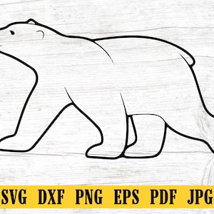 Polar Bear SVG, Polar Bear Cut File, Polar Bear DXF, Polar Bear PNG, Polar Bear Clipart, Polar Bear Silhouette, Polar Bear Cricut File
