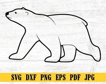 Polar Bear SVG, Polar Bear Cut File, Polar Bear DXF, Polar Bear PNG, Polar Bear Clipart, Polar Bear Silhouette, Polar Bear Cricut File